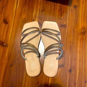 Shu Shop gold sandals